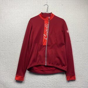 Castelli Sorriso Cycling Long Sleeve Full Zip Jersey Womens Size XL Red Italy